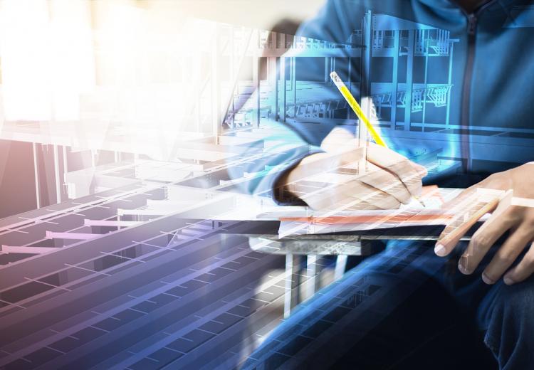 Composite image of SDS2 model overlaid on student at a desk in school